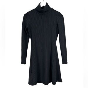 Bebe Black Ribbed Stretch Cowl Neck Sweater Dress Size Small